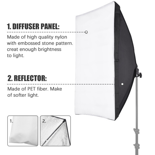 50*70cm Softbox E27 Socket Carry Bag for Streaming Photo Video 2