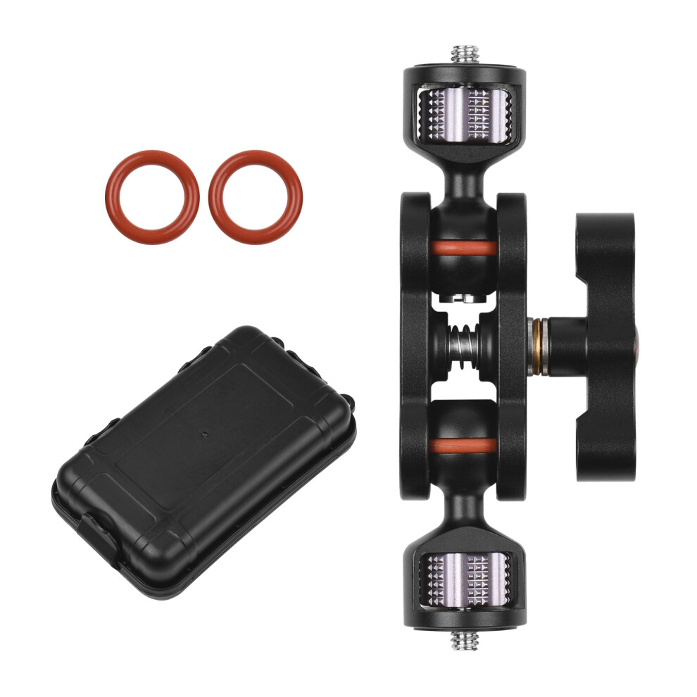 Camera Arm Mount Adapter Aluminum 1/4" Screw Dual Ball Heads Light 643505019377