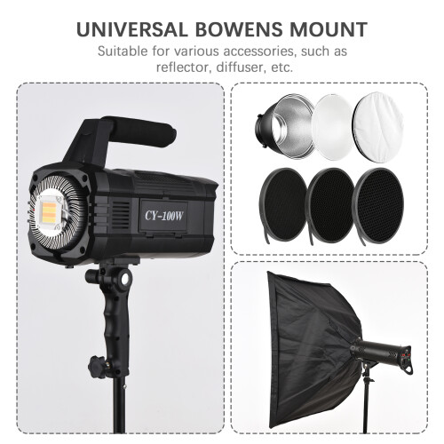 100W Video Lighting 3000-6000K Adjustable Color Temperature Dimmable