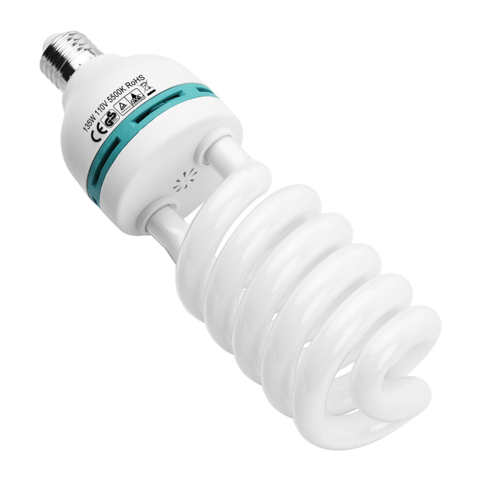 135W Spiral Fluorescent Bulb 5500K E27 110V Day Studio Photo Light 643505141931