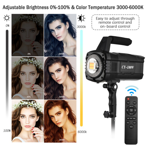100W Video Lighting 3000-6000K Adjustable Color Temperature Dimmable 1