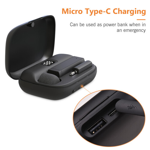 Mini Clip-on Lavalier Mic Charging Case Wind Muff Type-C Android
