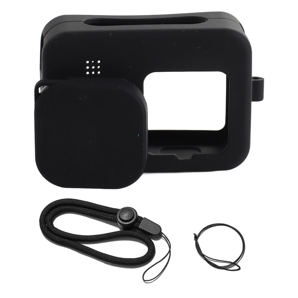 Action Camera Cage Silicone Case For Gopro 9 10 With Lens Cover Black 643505138269