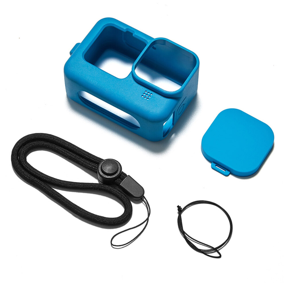 Action Camera Cage Silicone Case For Gopro 9 10 With Lens Cover Black 643505138276