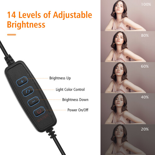 Andoer USB Video Light 3200K-5600K Dimmable 5 Filters 2