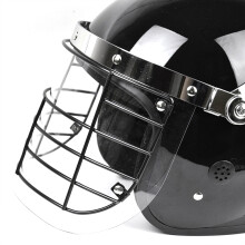 Anti Riot Helmet Clear Face Shield Metal Net Impact Resistant Safety
