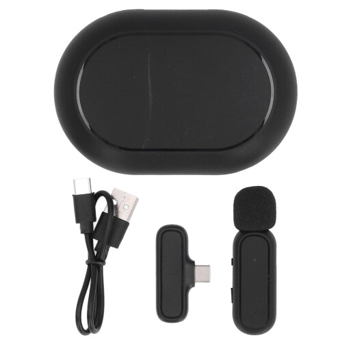 Lavalier Lapel Mic Wireless Noise Reduction with Charging Case