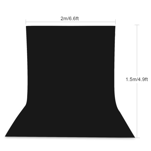 2 * 1.5m Black Non-Woven Photography Background Screen 1