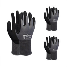 3 Paar Nitril-Schutzhandschuhe schwarz/grau L
