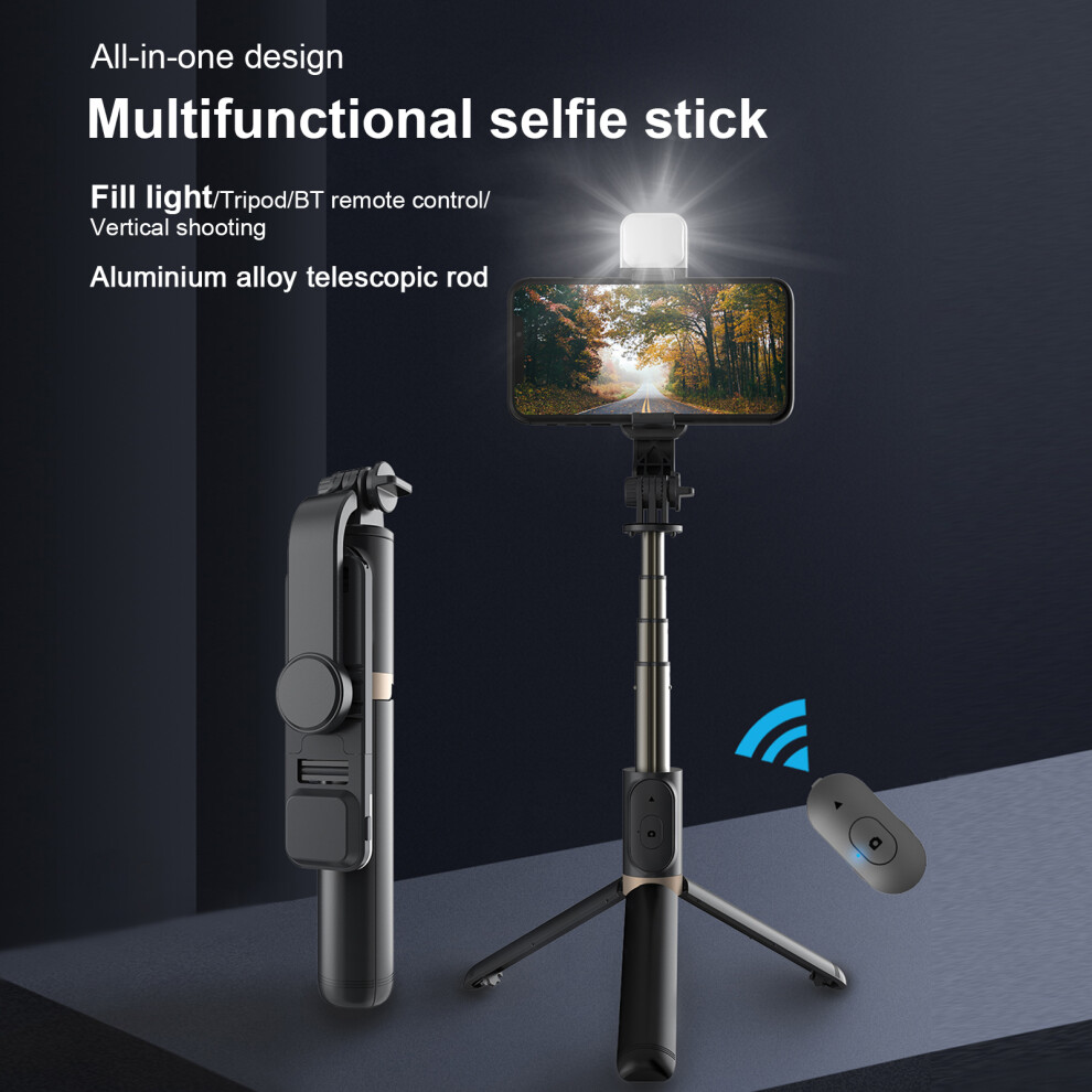 Aluminum Wireless Bt Remote Selfie Stick Tripod Fill Video Light 643505023893
