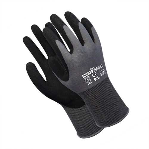 3 Paar Nitril-Handschuhe schwarz/grau L 2