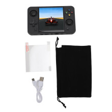 (Black) Handheld Retro Game Console 4in Screen 16G+64G R40S Black 10000+ Games