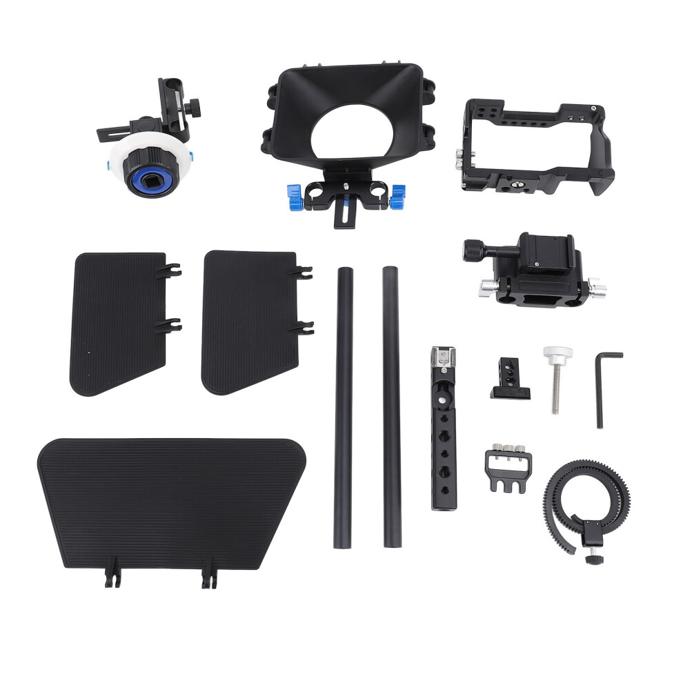 Dslr Rig Camera Cage With Matte Box Follow Focus Aluminum For A6300 643505073362