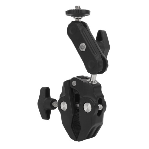 Camera Clamp Mount Double Ball Head Anti-Slip Multiple Holes 2