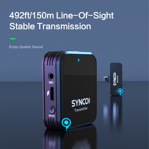 SYNCO G1L 2.4G Wireless Mic Clip-on Tx Mini Rx 150M Range 1