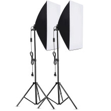 Andoer 50x70cm Softbox Kit 2+2M Tripod for Streaming Portrait Photo