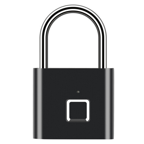 Smart Fingerprint Padlock USB Rechargeable Black IP54