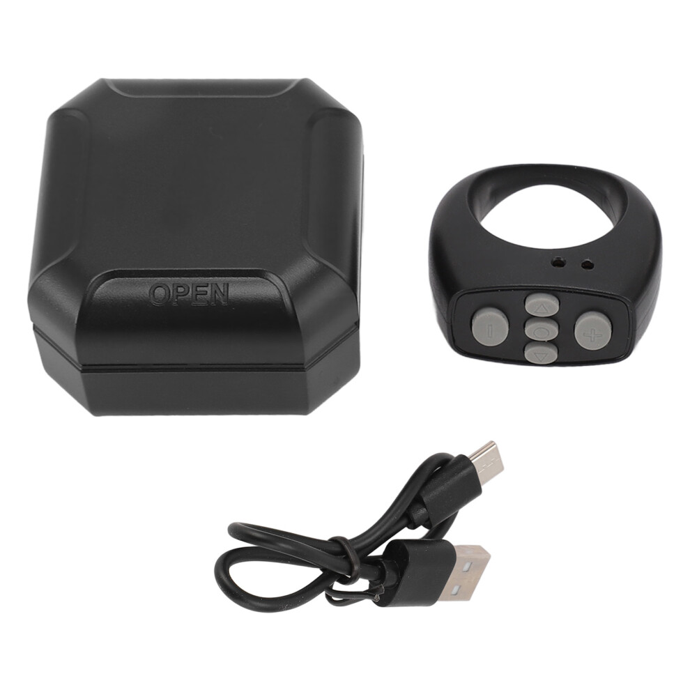 (Black) Bluetooth Remote Control Ring 10M 200Mah Page Turner Black 643505089776