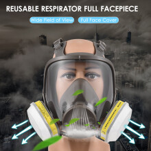 Reusable Full Face Respirator Gas Mask Wide View Painting Welding