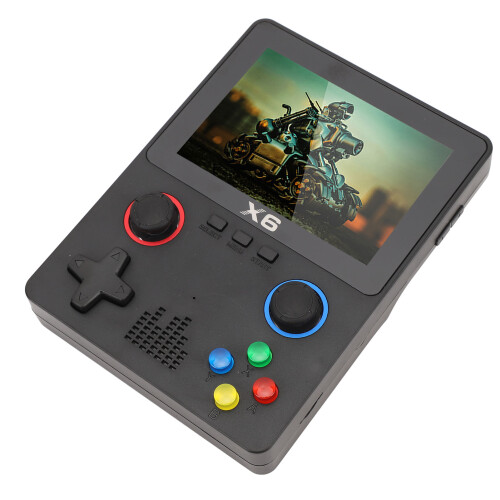 (Black) Handheld Game Console Dual Joystick 3.5 Inch HD IPS 2000MAH 2 Players 2