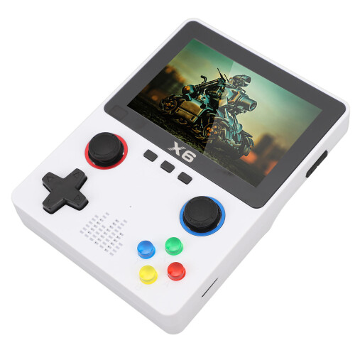 (White) Handheld Game Console Dual Joystick 3.5 Inch HD IPS 2000MAH 2 Players 2