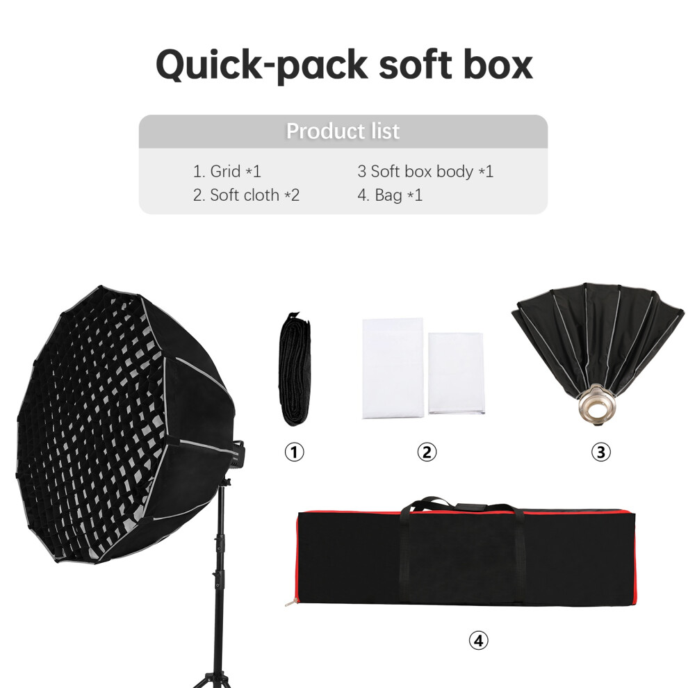 45Cm Quick Release Parabolic Softbox Bowen Mount Honeycomb Grid 643505001365