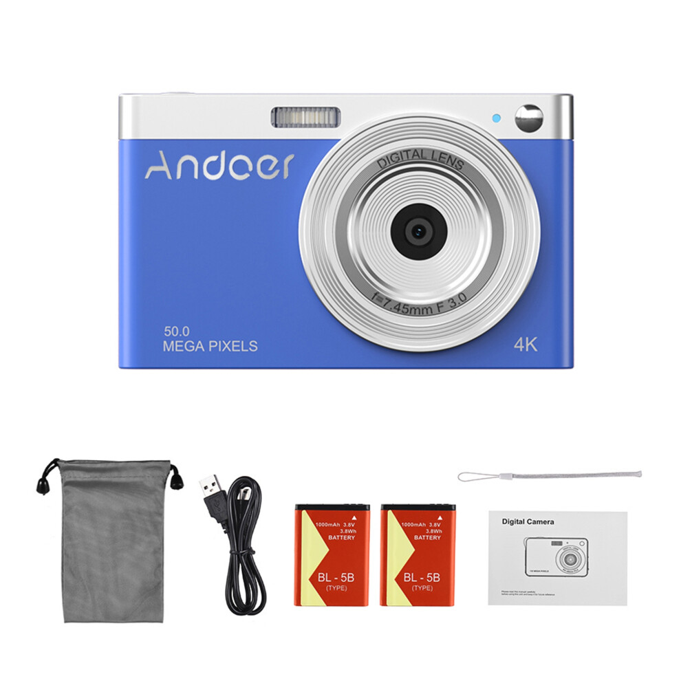 Kids Digital Camera 4K 50Mp 16X Zoom 2.88In Ips Auto Focus Compact 643505129090