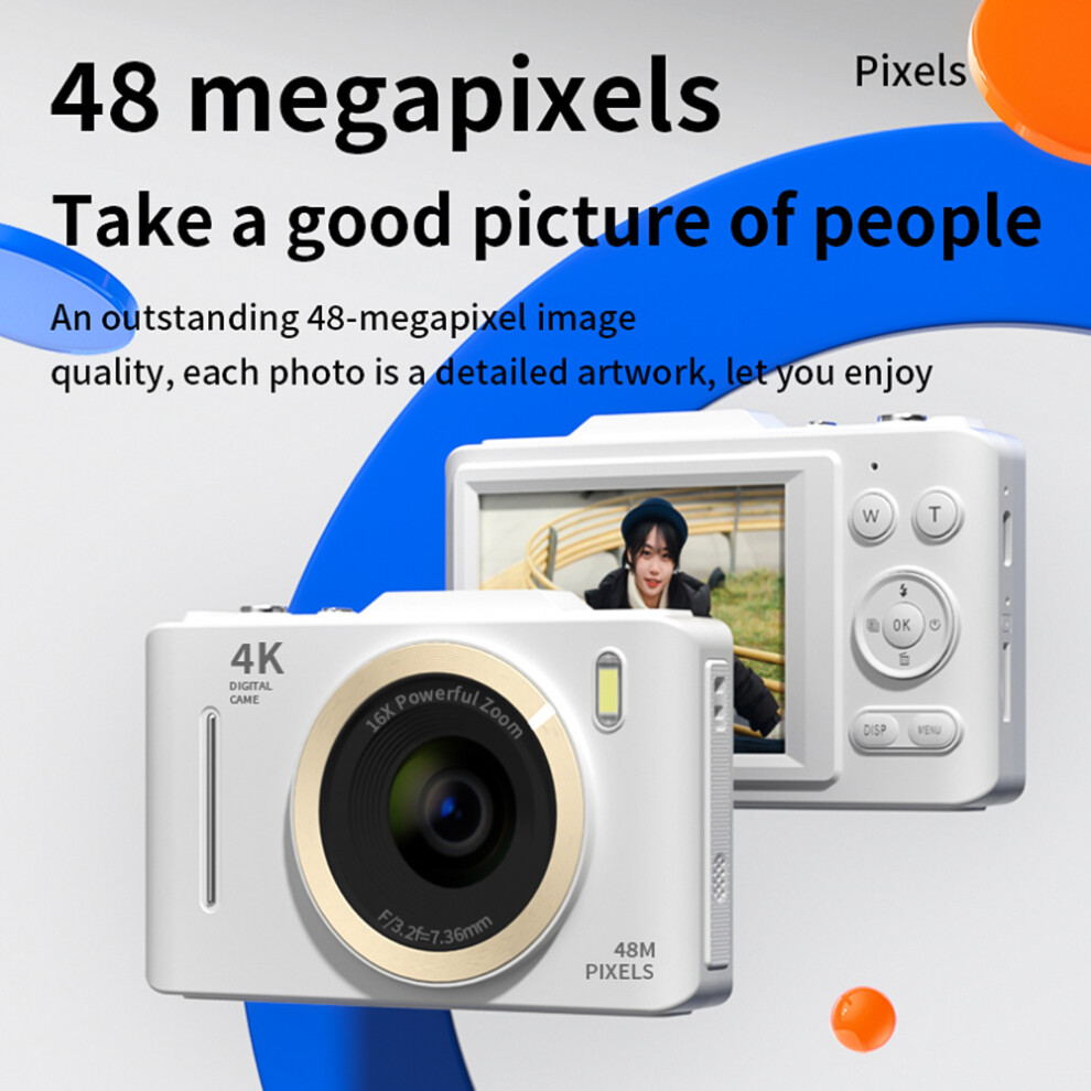 4K Camera 48Mp 2.8" Screen 16X Zoom Af Anti-Shake Flash Battery 643505086164