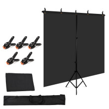 5x7ft Solid Color Photography Backdrop Kit with Stand and Clamps
