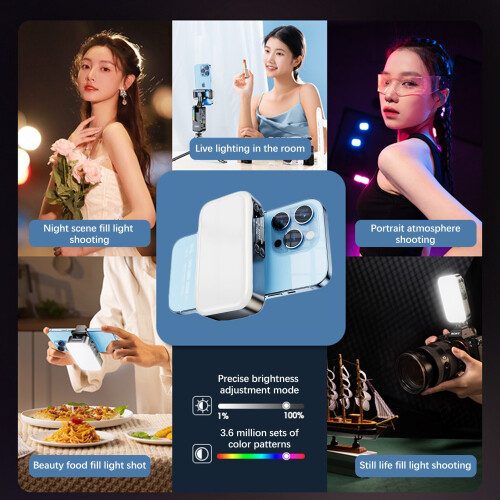 Mini LED Vlog Light 53 Beads Dimmable USB Foldable Clip 1