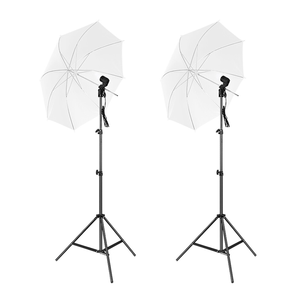 33" Photography Umbrella Kit 2 Umbrellas 2 Tripods 2 Sockets White 643505118520