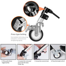 3pcs Swivel Casters 25mm Metal Wheels for C Stand Tripod