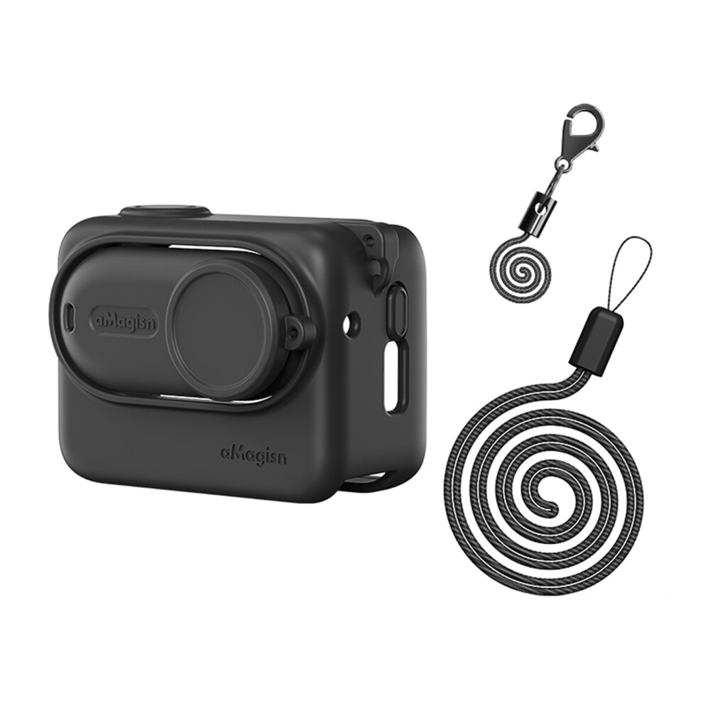 Amagisn Silicone Case Cover Lanyard For Insta360 Go 3S Shock-Proof 643505994926