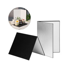 3-in-1 Folding Photography Reflector Diffuser Black+White+Silver A4