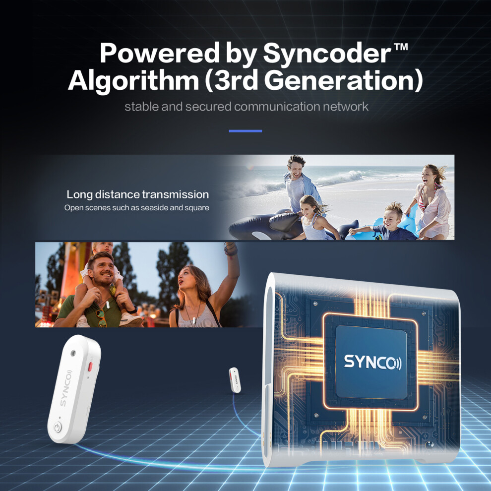 Synco G3 2.4G Wireless Mic Dual-Channel 250M 8G Memory Noise Reduction 643505122930