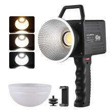 Portable COB LED Video Light 45W 2800K-6800K Dimmable Battery Handle