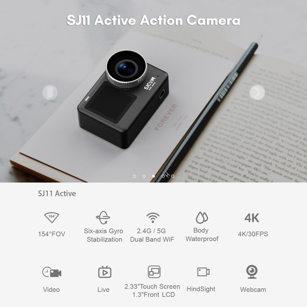 Sjcam Sj11active 4K Ultra Hd 20Mp Waterproof Anti-Shaking Dual Screen 643505107876