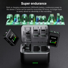 SJCAM M1 Wireless Mic 50M Range 2 Mics Battery Case