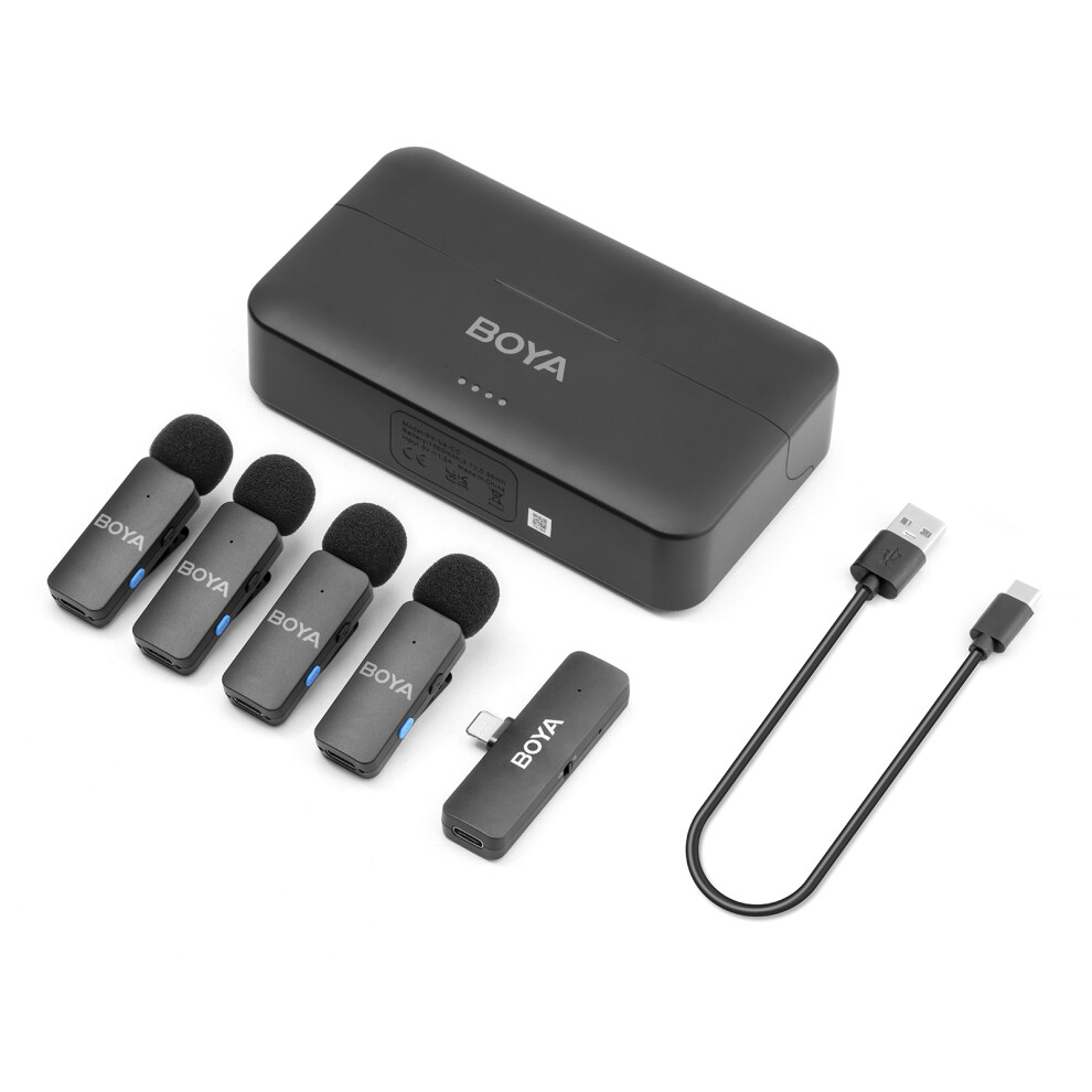 Boya By-V4d 4-Channel 2.4G Wireless Mic System Clip-On For Phone 643505070903