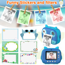 Print Camera 1080P HD 2.4 Inch IPS 12MP Adjustable Kids