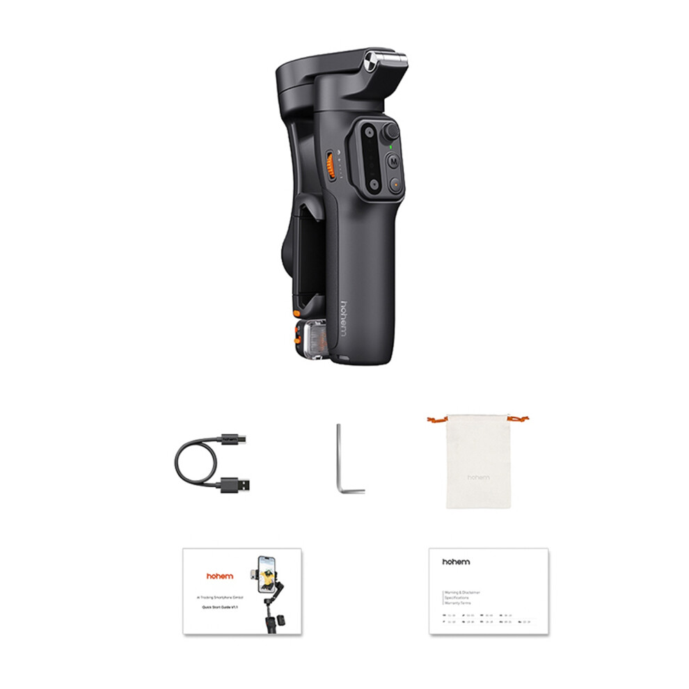 3-Axis Smartphone Gimbal Stabilizer Foldable Vlog Ai Tracking Led 643505080896