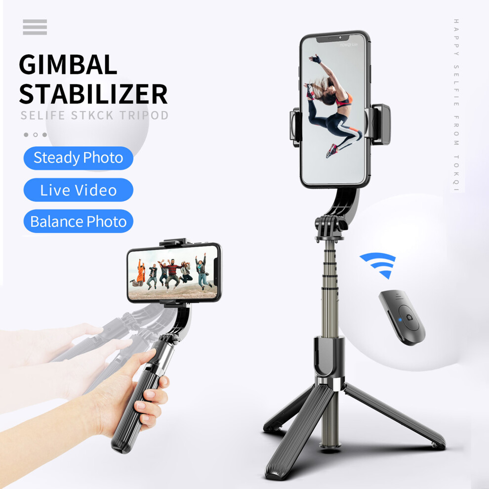 3-In-1 Selfie Stick Desktop Tripod Gimbal 5-Section Telescoping Rod 643505098761