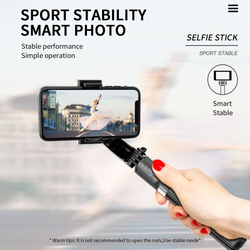 3-in-1 Selfie Stick Desktop Tripod Gimbal 5-Section Telescoping Rod 2