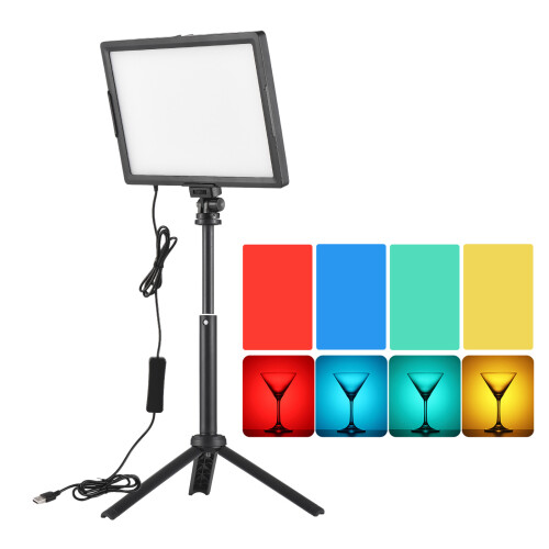 Desktop LED Video Light 15W Dimmable 3000K-6500K USB for Streaming 2