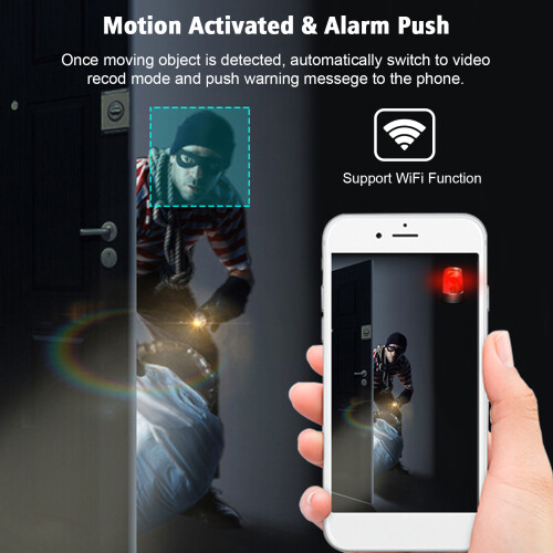 1080P WiFi Mini Camera 150 Wide Angle IR Night Vision 64GB Memory 2