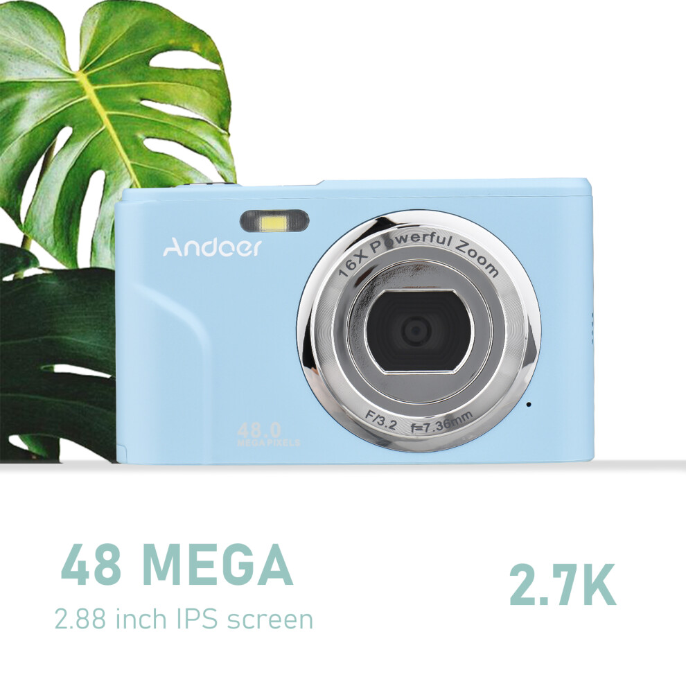 Portable Camera 48Mp 1080P 2.4-Inch Ips 16X Zoom Auto Focus Anti-Shake 643505090338