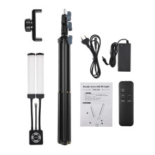 40W Dual-arm Fill Light 196pcs 3200K-5600K Phone Clip Tripod Stand