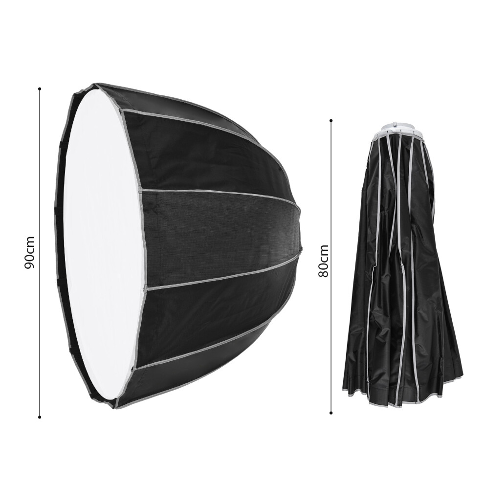 Andoer 90Cm Softbox Bowens Mount With Diffuser Honeycomb Grid Bag 643505083927