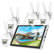 2K Wireless Camera 10.1" Monitor NVR Night Vision PTZ IP66 2Way Audio