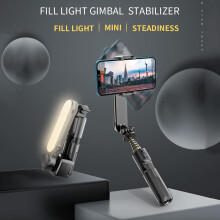 28.3in Multi-function Selfie Stick Gimbal Phone Clip Light Remote